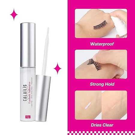 Calasilis False Eyelash 3 Pairs with 5g False Eyelash Glue