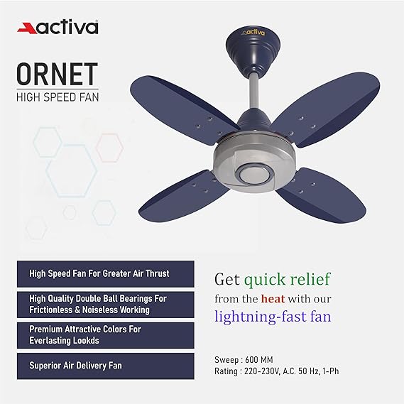 Activa Ornet 600 mm 4 Blades Ceiling Fan