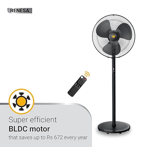Atomberg Renesa 400 mm Pedestal Swing Fan With Led Display And 6 Speed & Remote Control