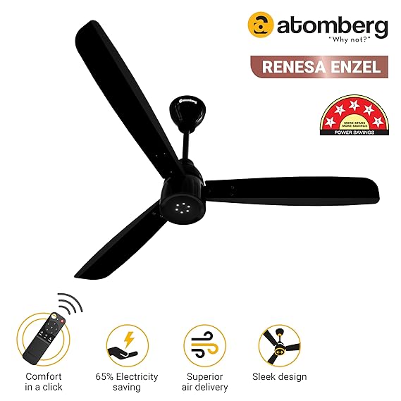 Atomberg Renesa Enzel 1200 mm 5 Star Rated Sleek Ceiling Fans With Remote