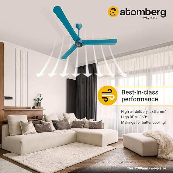 Atomberg Renesa+ 1200 mm 5 Star Rated Sleek Ceiling Fans With Remote Control & Led Indicators