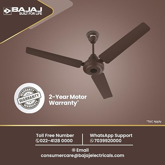 Bajaj Energos 12Dc5R 1200 mm 5 Star Rated Ceiling Fan with Remote Control