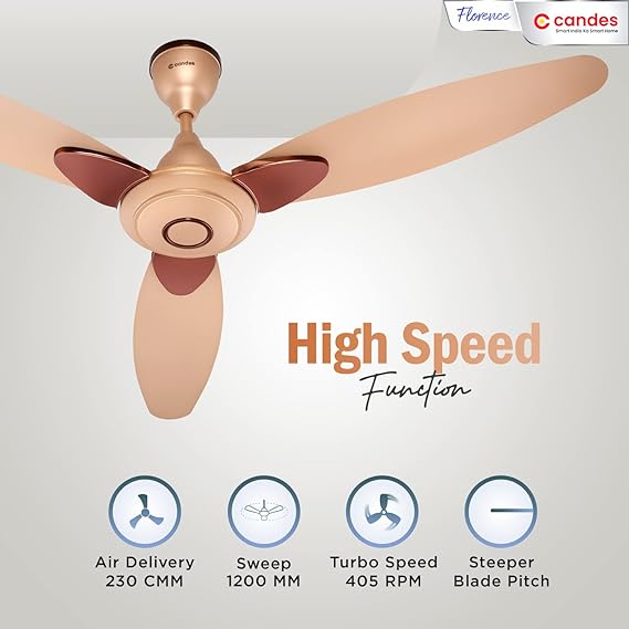Candes Florence 1200 mm Anti-Dust Decorative 3 Star Rated Ceiling Fan