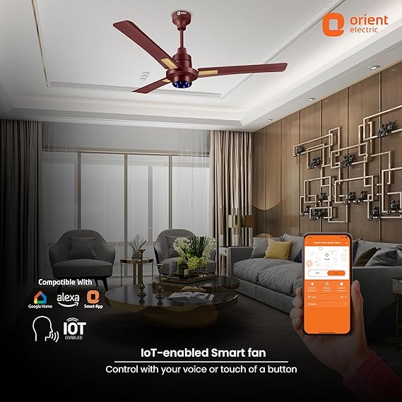 Orient Electric I-Tome 1200 mm Smart Ceiling Fan with IoT, Remote & Led