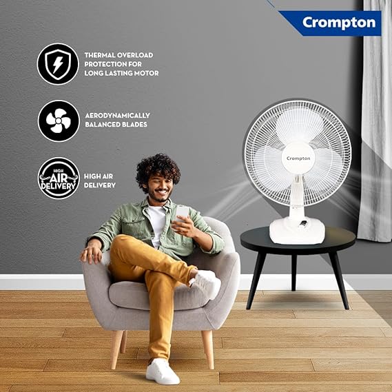 Crompton Wave Plus 400mm High Speed Oscillating Table Fan