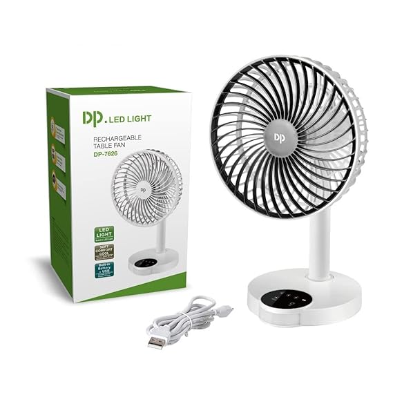 DP 7626 4000mAh Rechargeable Table Fan