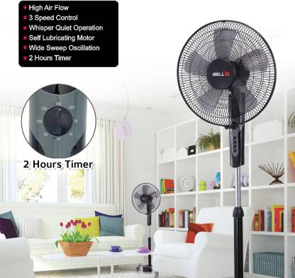Ibell Chrome10 55 Watt 5 Leaf Pedestal Fan