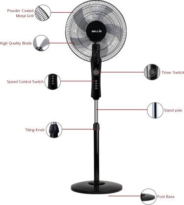 Ibell Storm P10B High Speed  406mm 55 Watt 5 Leaf Pedestal Fan