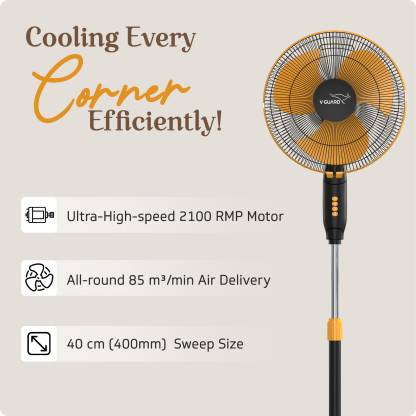 V-Guard Gatimaan Pro 400mm 120 Watt Pedestal Fan