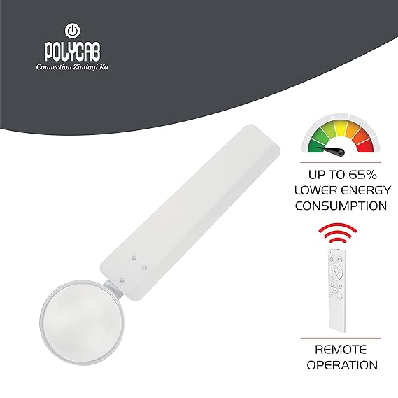 Polycab Airika 1200mm 32W 5 Star BLDC Ceiling Fan with Remote