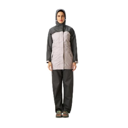 ZEEL Rain Coat for Women Waterproof with Adjustable Hood, Rainwear Suit with Polyester Jacket and Pants for Ladies