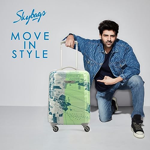 Skybags Trooper 55 Cms Small Cabin Abs Hardshellsided 4 Wheels Spinner Printed Luggage Trolley Bag