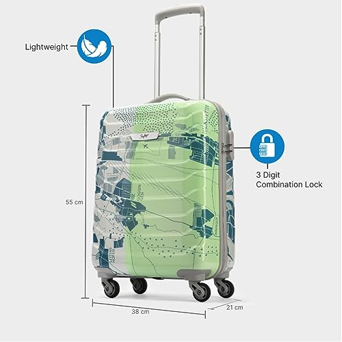 Skybags Trooper 55 Cms Small Cabin Abs Hardshellsided 4 Wheels Spinner Printed Luggage Trolley Bag