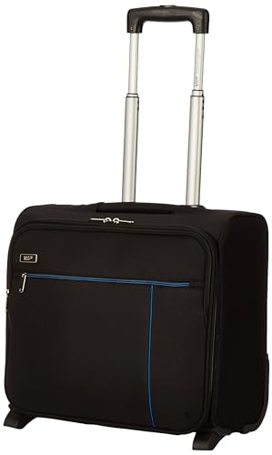 VIP Alfa 44Cm Polyester 2W Black Business Overnighter Trolley Bag with Spinner Wheels, Extra Small