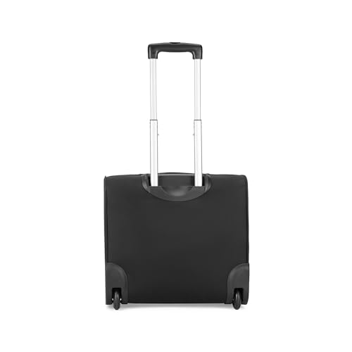 VIP Alfa 44Cm Polyester 2W Black Business Overnighter Trolley Bag with Spinner Wheels, Extra Small