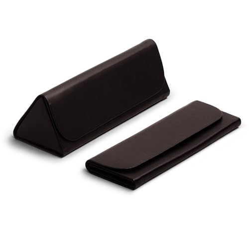 Daily Objects Faux Leather Foldaway Slim Eyewear/Sunglass Case - Dark Brown