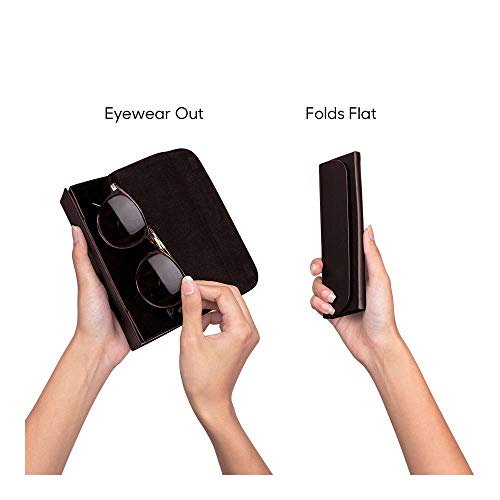 Daily Objects Faux Leather Foldaway Slim Eyewear/Sunglass Case - Dark Brown