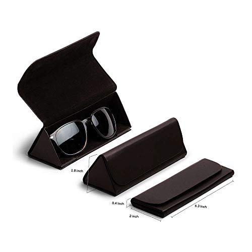 Daily Objects Faux Leather Foldaway Slim Eyewear/Sunglass Case - Dark Brown