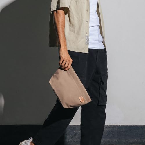 Daily Objects Taxi Organiser Pouch for Men & Women | Storage Slip Pockets | Lightweight - Khaki Beige