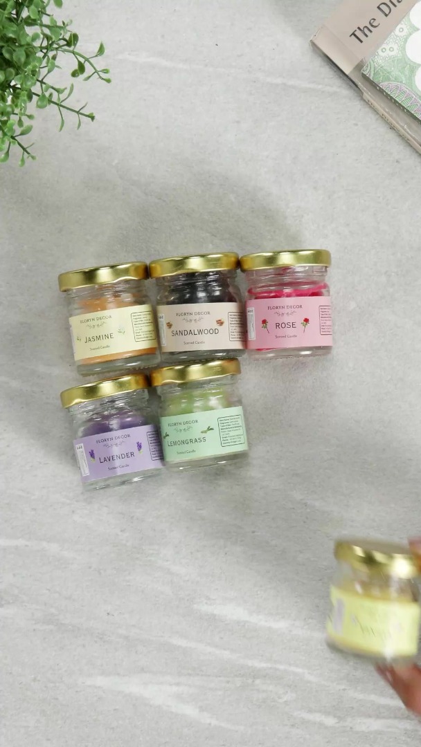 Floryn Decor Jar Scented Candles Gift Set | Scented Candle Set of 24 | Highly fragranced Candles Pack of 24 Mini Jars (Pack of 24)
