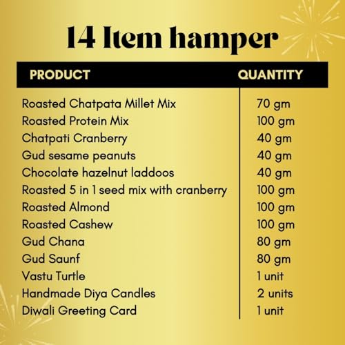 Healthy Treat Diwali Magic Gift Hamper | Premium Festive Gift Box with Healthy Roasted Snacks, Dry Fruits & Sweets | Luxury Diwali Hamper with Vastu Turtle, Diyas & Greeting Card for Corporate & Family Gifting