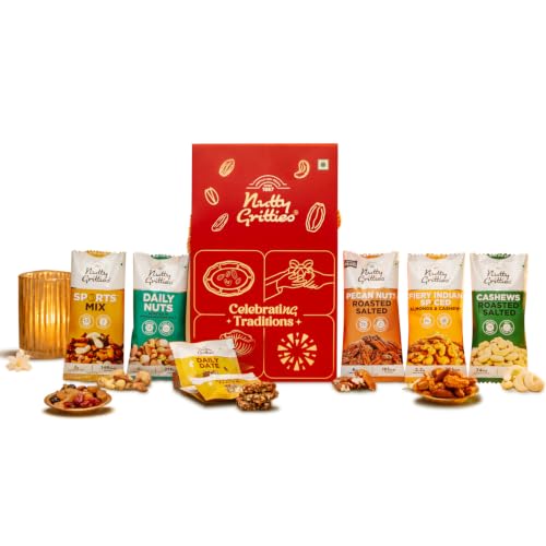 Nutty Gritties Celebrating Traditions Diwali Gift Box 206g | Premium Dry Fruits, Nuts & Healthy Snacks Gift Hamper