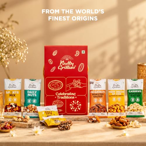 Nutty Gritties Celebrating Traditions Diwali Gift Box 206g | Premium Dry Fruits, Nuts & Healthy Snacks Gift Hamper