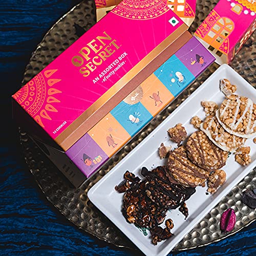 Open Secret Diwali Chocolate Hamper Gift Box | 12 Dry Fruits Cookies | Healthy Snacks, No Maida | Festive Gift Box