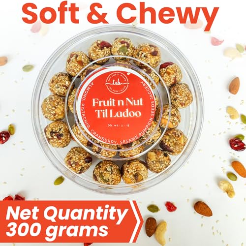 THE SWEET BLEND Special Fruit & Nut Til Ladoo Box | Sugar-Free Sesame Jaggery Laddu | Dry Fruit Laddu Gift Hamper | Healthy Snacks for Ideal for Diwali Gifting & Festive Celebrations