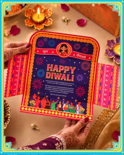 Hyperfoods Gifts From The Orchard Diwali Gift Hamper – Dry Fruits, Chocolate & Coconut Brittles, Tea Light Holder & Candles