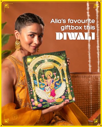 Phool 12-Item Lakshmi Poojan Diwali Gift Box – Laxmi Charan, Diya, Toran, Agarbatti, Playing Cards & Festive Treats | Family & Corporate Gifting