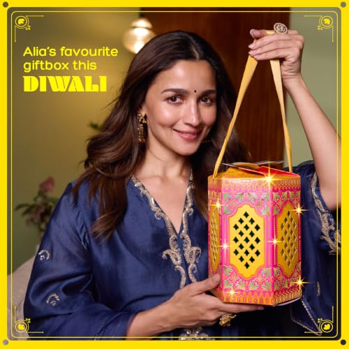 Phool 13-Item Diwali Lantern Gift Box – Ceramic Diya, Chocolate Ladoo, Chikki, T-Light Lantern, Candles, Incense, Havan Cups & Oil Burner