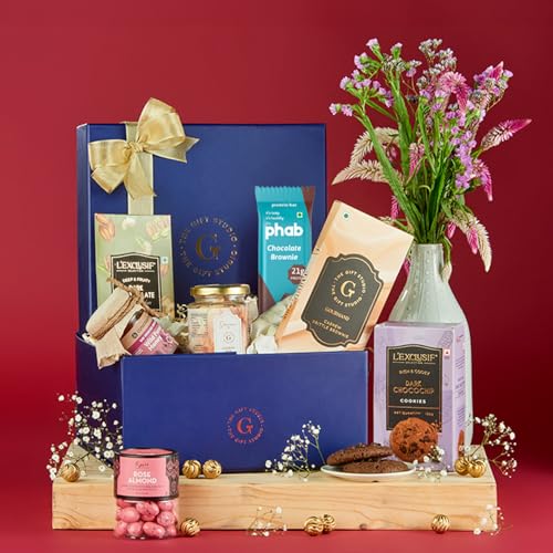 The Gift Studio Indi Gourmet Diwali Gift Hamper – Indian-Inspired Snacks, Mixed Nuts, Chocolates, Cookies & Honey