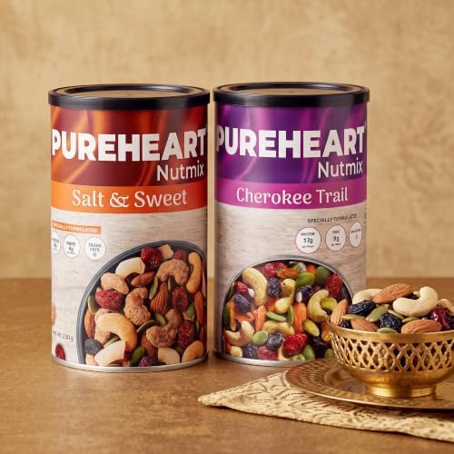 PUREHEART Diwali Gift Hamper-Trail Mix, Salt & Sweet Nutmix 230g, Card Assorted Gift Box (Multicolor)