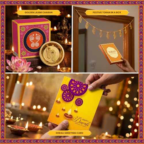 Goshudh Diwali Gift Hamper 9 Items Gift Box Almond, Cashew, Raisin & Festive Decor Assorted Gift Box (Multicolor)