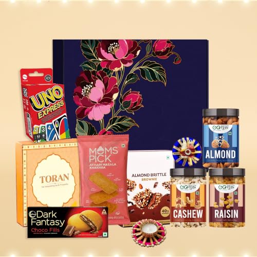 Goshudh 11 Item Diwali Gift Hamper | Dry Fruits, Snacks & Festive Gift Box Assorted Gift Box (Blue)