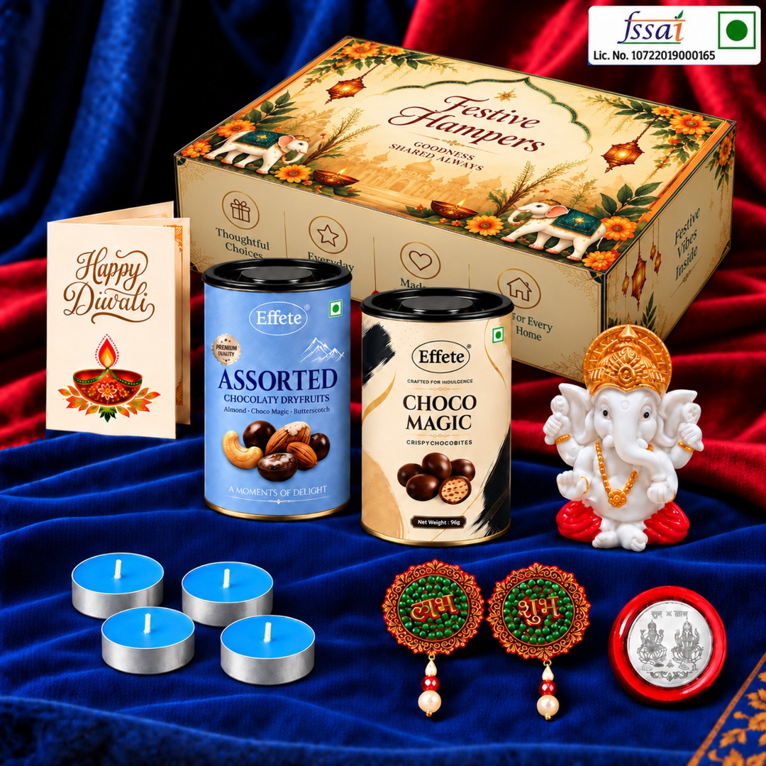 Effete Gift Hamper with Ganesha Idol | Assorted & Choco Magic Chocolates Assorted Gift Box (Multicolor)