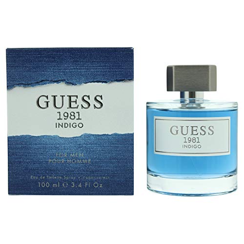Guess 1981 Indigo Eau De Toilette for Men | Iconic Vintage Aromatic Long Lasting Luxury Designer Perfume