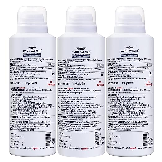 Park Avenue Signature Collection Premium Body Spray for Men - Pack of 3