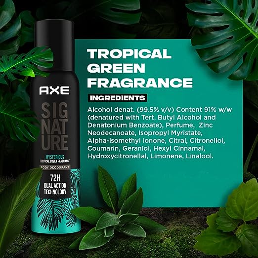 Axe Signature Mysterious Long Lasting No Gas Body Deodorant for Men | Aromatic Mysterious Fragrance