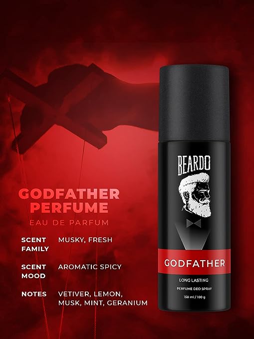 Beardo Godfather Perfume Deo Spray for Men 1 | Iconic Aromatic Long Lasting Premium Deodorant
