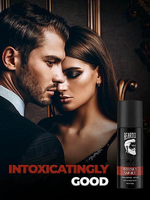 Beardo Whisky Smoke Perfume Body Spray for Men | Spicy Oudh Long Lasting Premium Deodorant