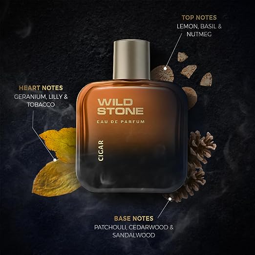 Wild Stone Cigar Eau De Parfum for Men | Smoky Aromatic Long Lasting Daily Wear Premium Fragrance