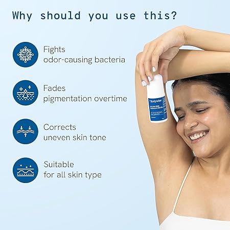 Be Bodywise 4 % AHA BHA Underarm Roll On Watermelon | Brightening Pigmentation Fragrance Roll On