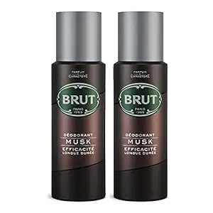 Brut Musk Deodorant Body Spray for Men Pack of 2 | Masculine Long Lasting Musky Woody Imported Deo