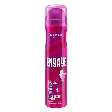 Engage Floral Zest Deodorant for Women | Citrus Floral Skin Friendly Long Lasting Body Spray