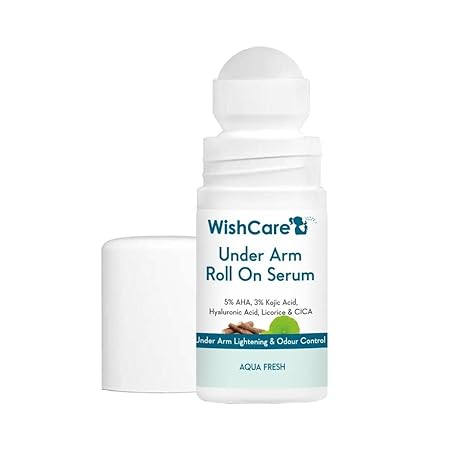 WishCare Underarm Roll On Serum 5% AHA 3% Kojic Acid HA Licorice Underarm Lightening & Odour Control
