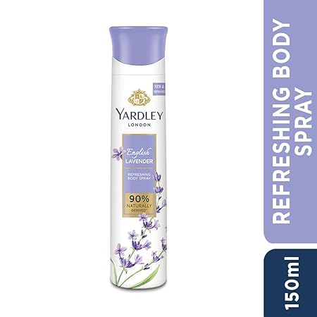 Yardley London English Lavender Refreshing Body Spray Fresh Floral Scent Body Deodorant for Women