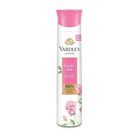 Yardley London English Rose Refreshing Body Spray Fresh Floral Scent Body Deodorant for Women