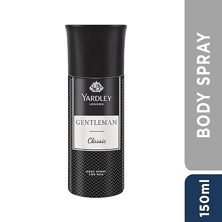 Yardley London Gentleman Classic Body Spray for Men 150ml | Classic Aromatic Long Lasting Heritage Body Spray